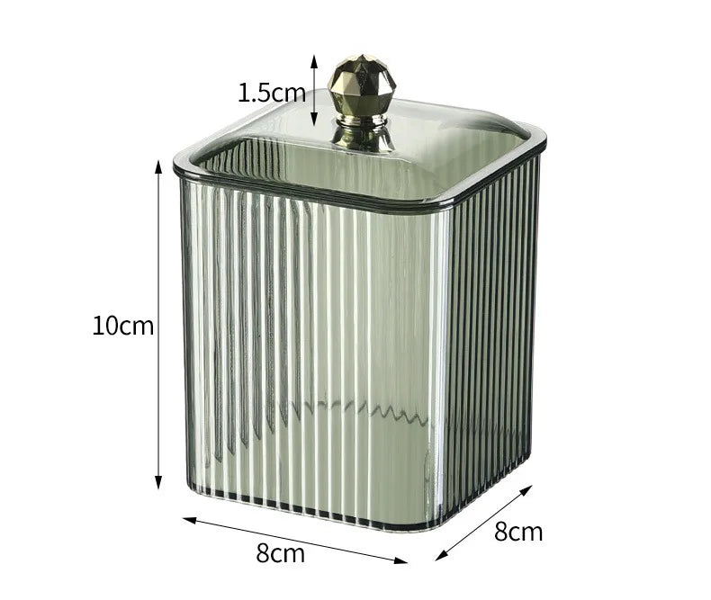 Transparent cotton storage box desktop dresser lipstick makeup box household dust-proof cotton swab miscellaneous storage box