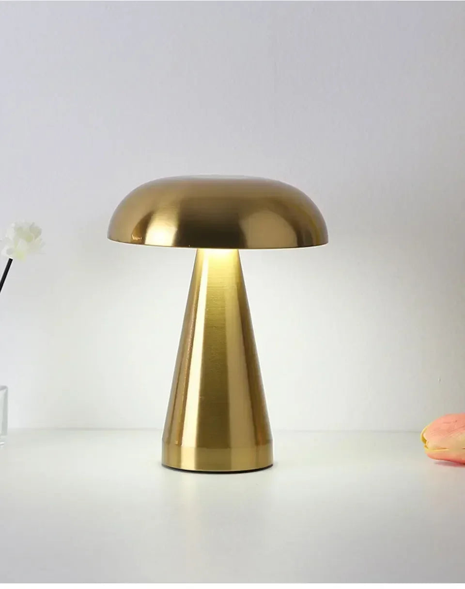 Retro Mushroom LED Table Lamp Touch Sensor Bedside Lamp Rechargeable Reading Lights For Bedroom Restaurant Bar Decor Lighting