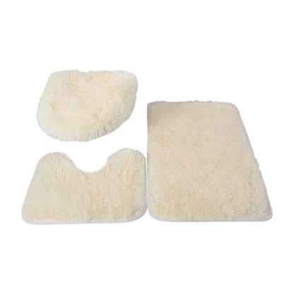 Ensemble de 3 tapis de bain pour salle de bain avec housse d'abattant de toilette absorbante Ensemble de toilette absorbant trois pièces pour douche et sol de salle de bain