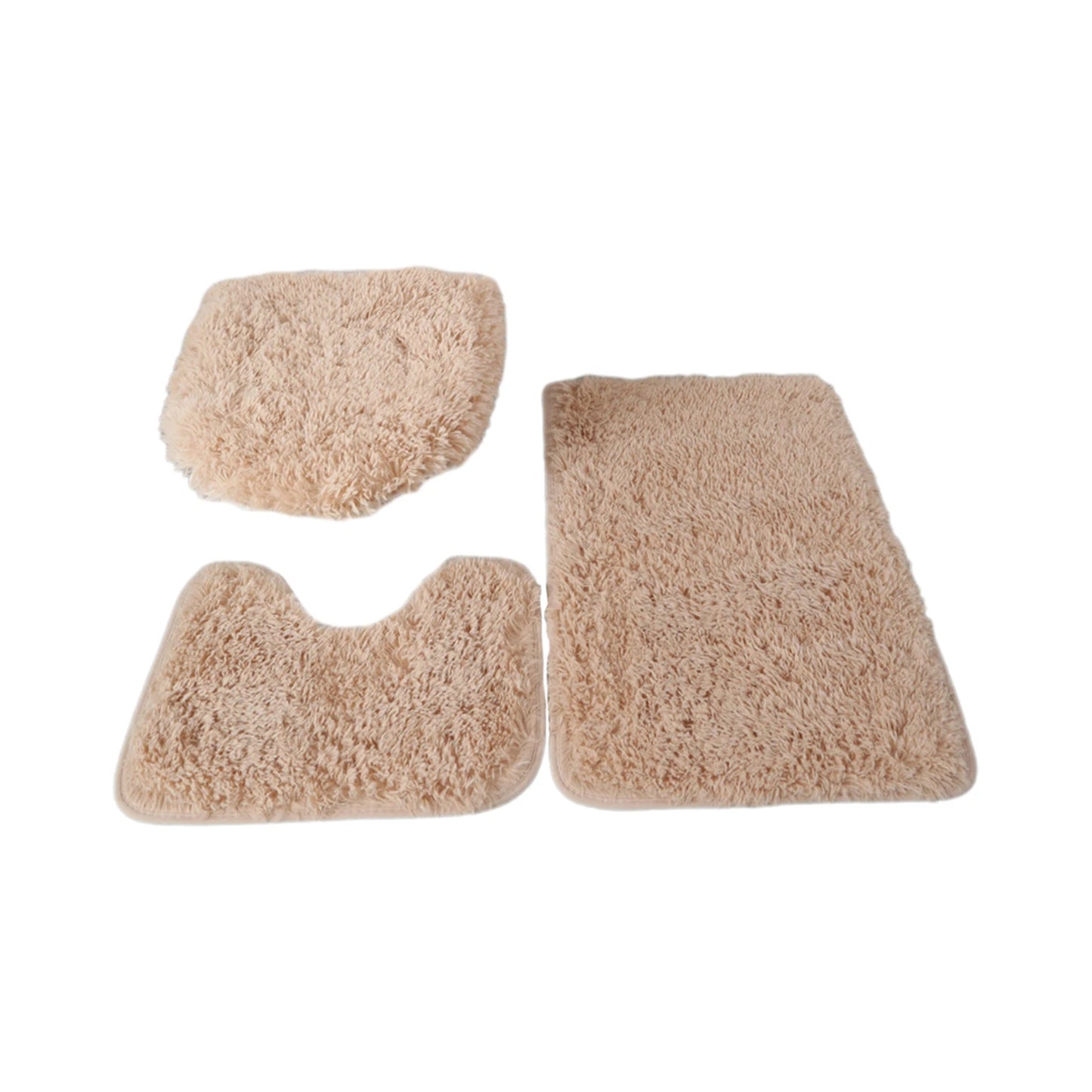 Ensemble de 3 tapis de bain pour salle de bain avec housse d'abattant de toilette absorbante Ensemble de toilette absorbant trois pièces pour douche et sol de salle de bain