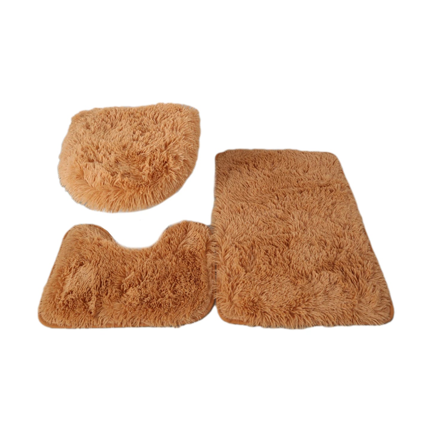 Ensemble de 3 tapis de bain pour salle de bain avec housse d'abattant de toilette absorbante Ensemble de toilette absorbant trois pièces pour douche et sol de salle de bain