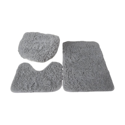Ensemble de 3 tapis de bain pour salle de bain avec housse d'abattant de toilette absorbante Ensemble de toilette absorbant trois pièces pour douche et sol de salle de bain