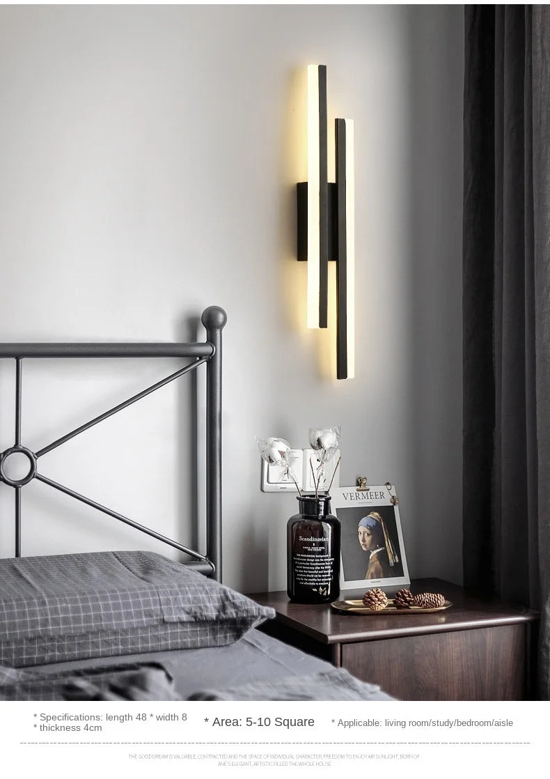 Applique murale LED moderne, tube en cuivre, abat-jour en acrylique, éclairage d'intérieur pour salon, couloir
