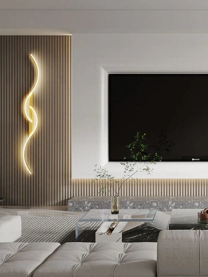 Modern LED Wall Lamp Minimalist Led Light Bedroom Bedside Long Strip Wall Sconces Living Room Sofa Home Indoor Lighting Fixture