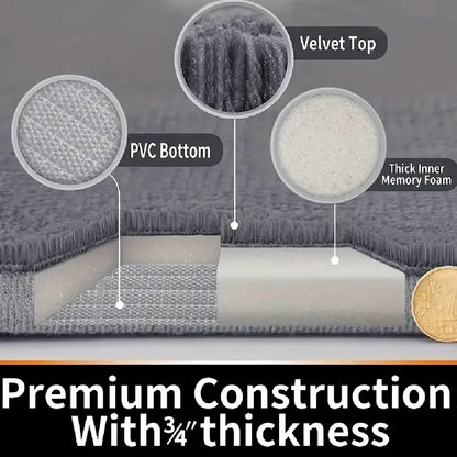 Ensemble de 3 tapis de salle de bain doux, absorbant, en mousse à mémoire de forme, séchage rapide, antidérapant, pour cuisine, salle de douche, paillasson, tapis de sol pour toilettes