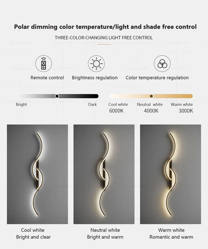 Modern LED Wall Lamp Minimalist Led Light Bedroom Bedside Long Strip Wall Sconces Living Room Sofa Home Indoor Lighting Fixture