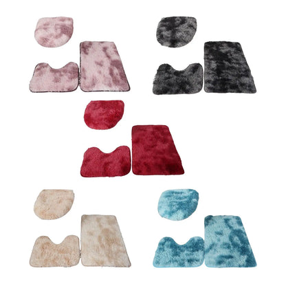 Ensemble de 3 tapis de bain pour salle de bain avec housse d'abattant de toilette absorbante Ensemble de toilette absorbant trois pièces pour douche et sol de salle de bain