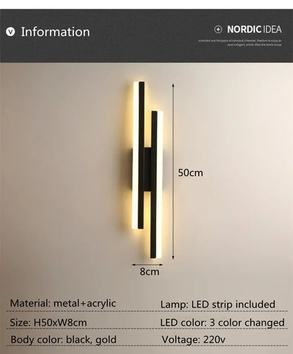 Applique murale LED moderne, tube en cuivre, abat-jour en acrylique, éclairage d'intérieur pour salon, couloir