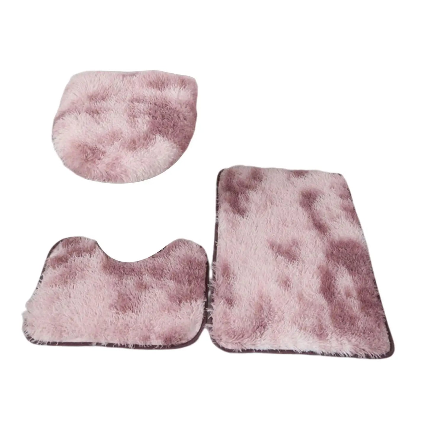 Ensemble de 3 tapis de bain pour salle de bain avec housse d'abattant de toilette absorbante Ensemble de toilette absorbant trois pièces pour douche et sol de salle de bain