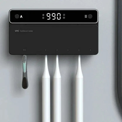 Porte-brosse à dents UV rechargeable, séchage rapide, stérilisateur de rangement pour rasoir, avec écran LED, accessoires de salle de bain