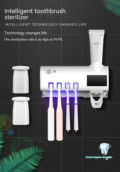 Porte-brosse à dents multifonction, stérilisation UV par induction, support automatique pour dentifrice, brosse à dents électrique