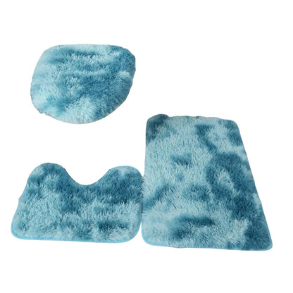 Ensemble de 3 tapis de bain pour salle de bain avec housse d'abattant de toilette absorbante Ensemble de toilette absorbant trois pièces pour douche et sol de salle de bain