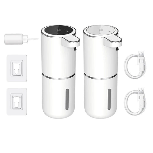 Distributeur de savon liquide sans contact 380 ml, USB, montage mural, affichage intelligent, distributeur automatique de savon à capteur infrarouge, lave-mains