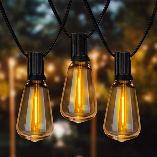 Guirlande lumineuse LED d'extérieur ST38 Globe, ampoules incassables en plastique, étanche, pour jardin, arrière-cour, porche