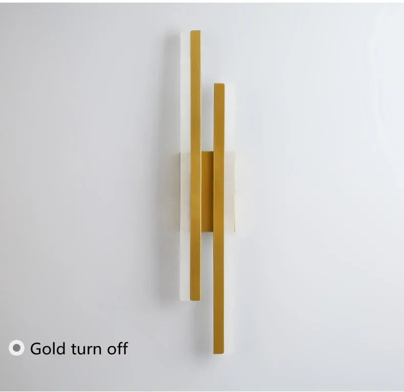 Applique murale LED moderne, tube en cuivre, abat-jour en acrylique, éclairage d'intérieur pour salon, couloir