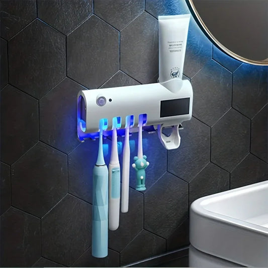 Porte-brosse à dents multifonction, stérilisation UV par induction, support automatique pour dentifrice, brosse à dents électrique