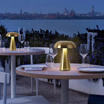 Retro Mushroom LED Table Lamp Touch Sensor Bedside Lamp Rechargeable Reading Lights For Bedroom Restaurant Bar Decor Lighting