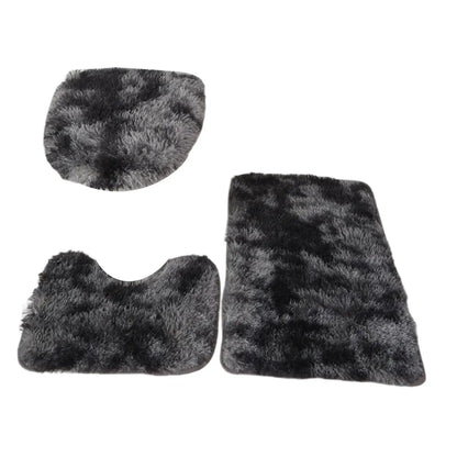 Ensemble de 3 tapis de bain pour salle de bain avec housse d'abattant de toilette absorbante Ensemble de toilette absorbant trois pièces pour douche et sol de salle de bain