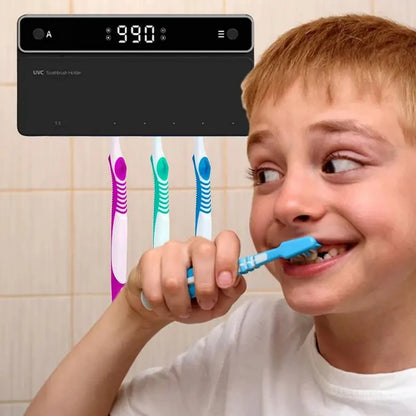 Porte-brosse à dents UV rechargeable, séchage rapide, stérilisateur de rangement pour rasoir, avec écran LED, accessoires de salle de bain