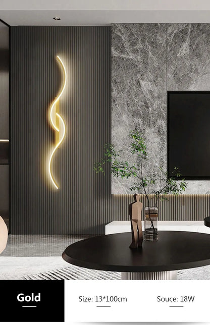 Modern LED Wall Lamp Minimalist Led Light Bedroom Bedside Long Strip Wall Sconces Living Room Sofa Home Indoor Lighting Fixture