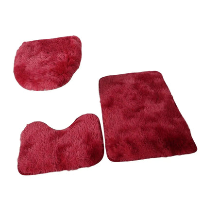 Ensemble de 3 tapis de bain pour salle de bain avec housse d'abattant de toilette absorbante Ensemble de toilette absorbant trois pièces pour douche et sol de salle de bain