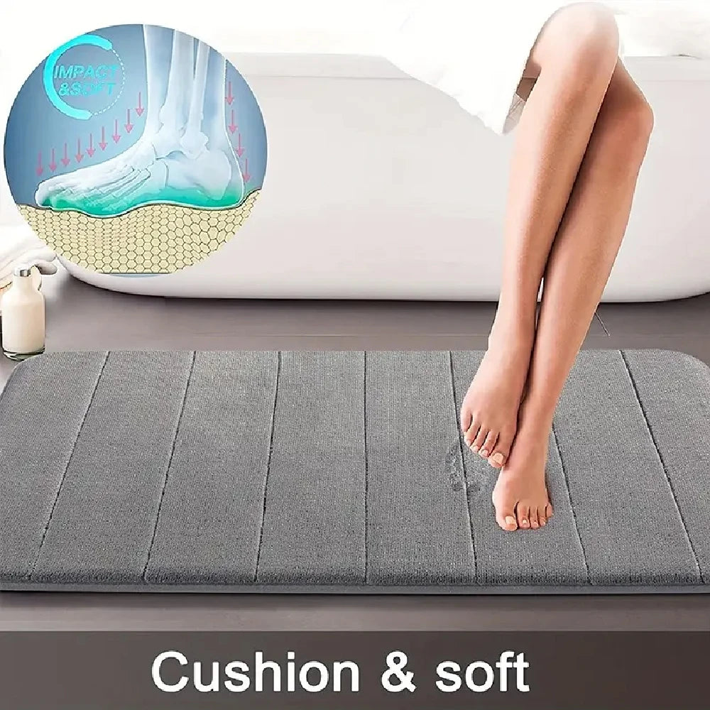 Ensemble de 3 tapis de salle de bain doux, absorbant, en mousse à mémoire de forme, séchage rapide, antidérapant, pour cuisine, salle de douche, paillasson, tapis de sol pour toilettes